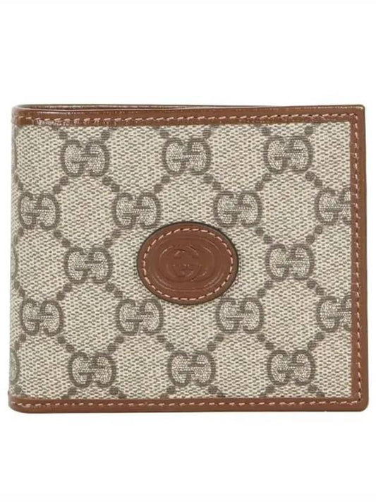 GG Supreme Interlocking Half Wallet Brown - GUCCI - BALAAN 2