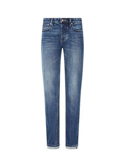 Men s Slim Fit Washed Denim Pants Indigo - EMPORIO ARMANI - BALAAN 1