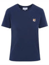 Fox Head Patch Regular Short Sleeve T-Shirt Navy - MAISON KITSUNE - BALAAN 1