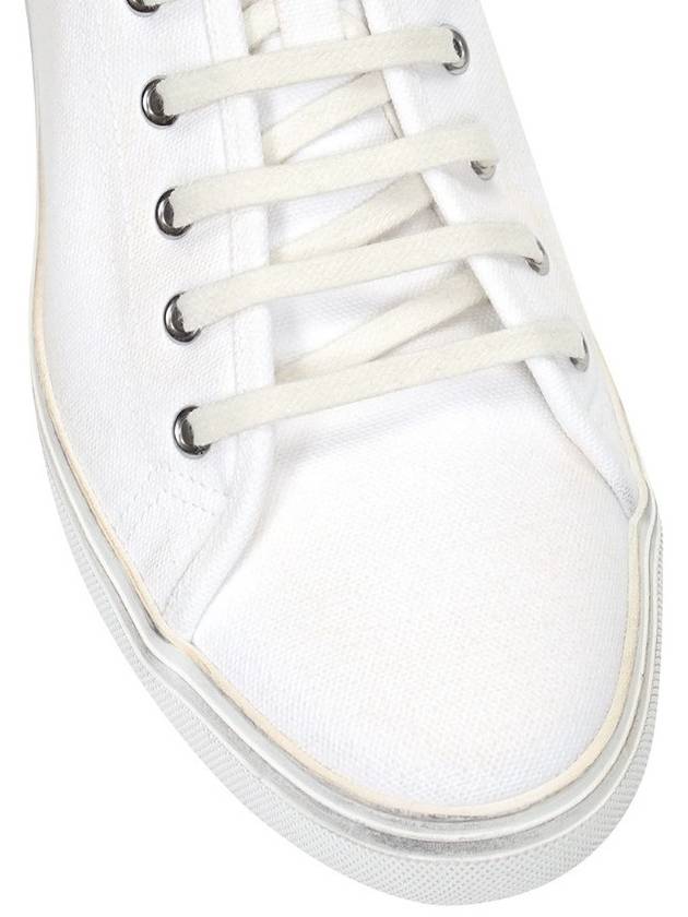 Malibu Logo Canvas Low Top Sneakers White - SAINT LAURENT - BALAAN 7