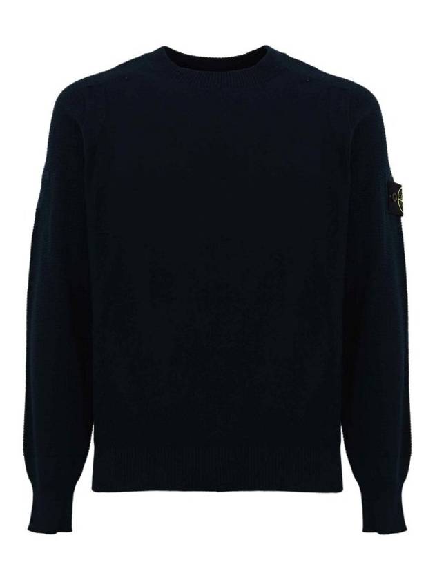 Compass Motif Knit Top Navy - STONE ISLAND - BALAAN 2