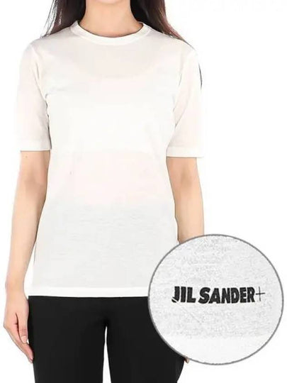 Women's Logo Hem Slim Cotton Short Sleeve T-Shirt White - JIL SANDER - BALAAN 2