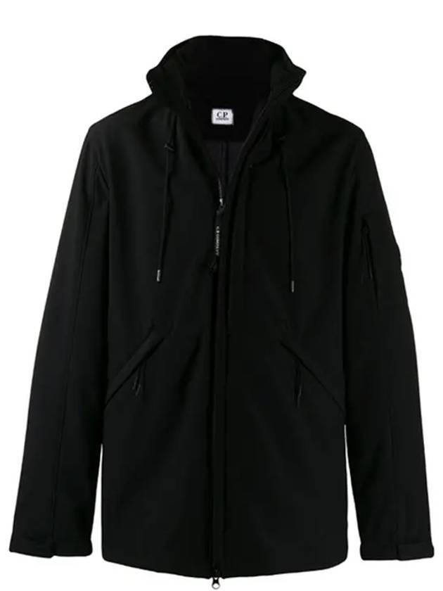 Lens Wappen CP Shell Fleece Zip-up Jacket Black - CP COMPANY - BALAAN.