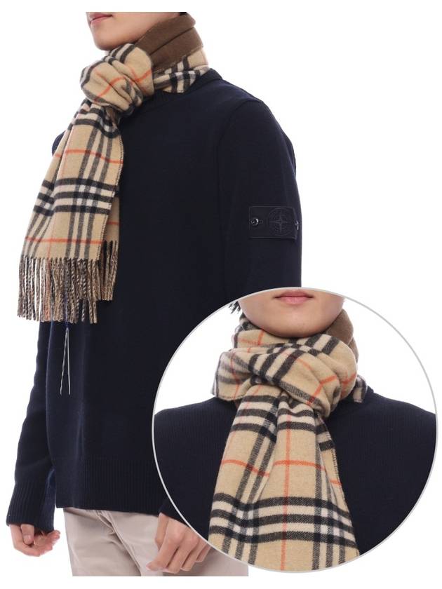 Check Reversible Cashmere Scarf Brown Sand - BURBERRY - BALAAN 3