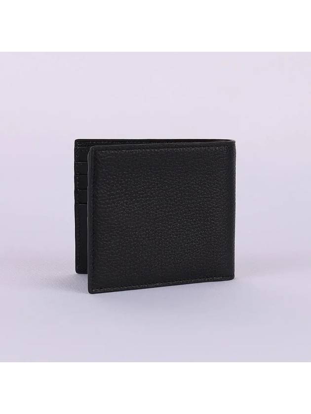 Men's Triangle Logo Leather Half Wallet Black - PRADA - BALAAN 3