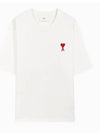 Heart Logo Cotton Jersey Short Sleeve T-Shirt White - AMI - BALAAN 2