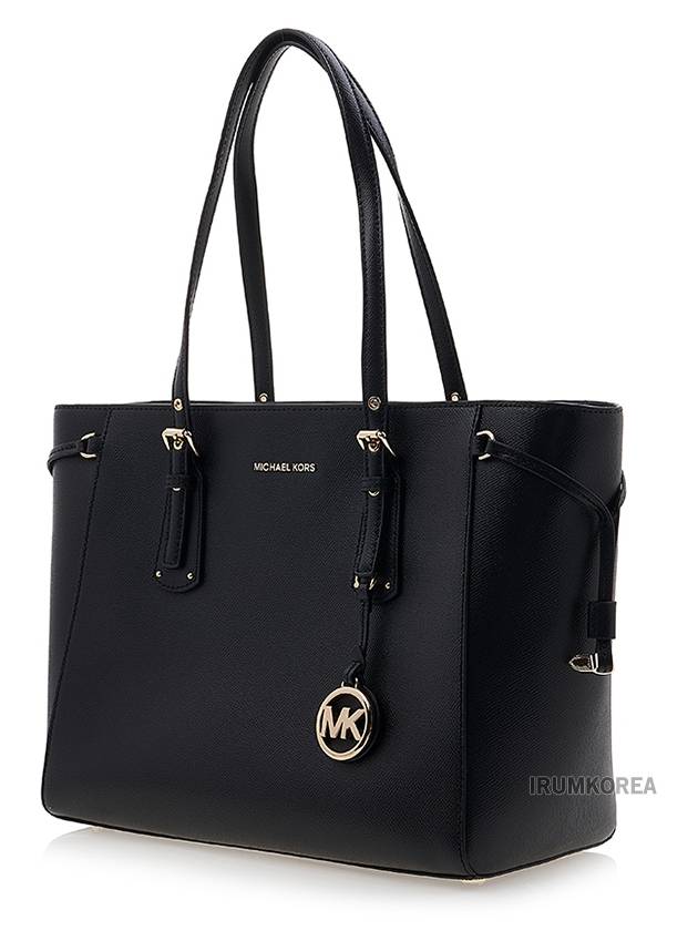 Voyager Medium Cross Grain Leather Tote Bag Black - MICHAEL KORS - BALAAN 3