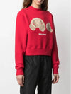 Bear Crop Sweatshirt Red Women s PWBA016S21FLE001 2560 - PALM ANGELS - BALAAN 4