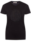 Women's Big Logo Short Sleeve T-Shirt Black - MONCLER - BALAAN 1