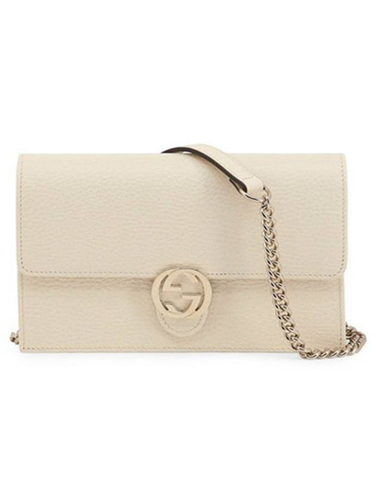 Interlocking GG Chain Mini Shoulder Bag White - GUCCI - BALAAN 1