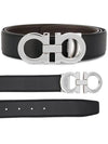 Reversible Gancini Leather Belt Black - SALVATORE FERRAGAMO - BALAAN 2