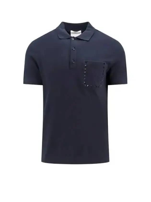 Garavani Rockstud Polo Shirt Navy - VALENTINO - BALAAN 1