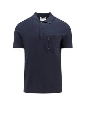 Garavani Rockstud Polo Shirt Navy - VALENTINO - BALAAN 1