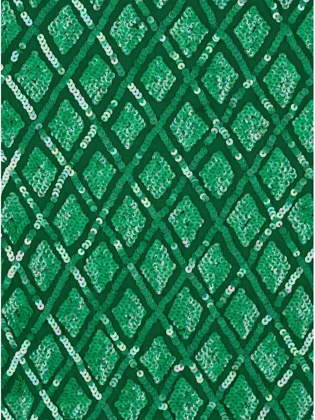 Green Skirt With All-Over Applied Sequins And Geometric Motif In Tech Fabric Woman - P.A.R.O.S.H. - BALAAN 3