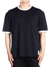 Contrast trim T shirt MJS262AJ0149 - THOM BROWNE - BALAAN 2