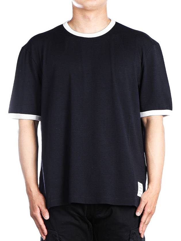 Contrast trim T shirt MJS262AJ0149 - THOM BROWNE - BALAAN 2