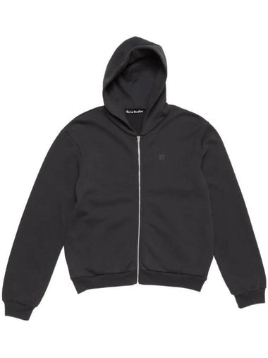 Cotton Zip-Up Hoodie Black - ACNE STUDIOS - BALAAN 1