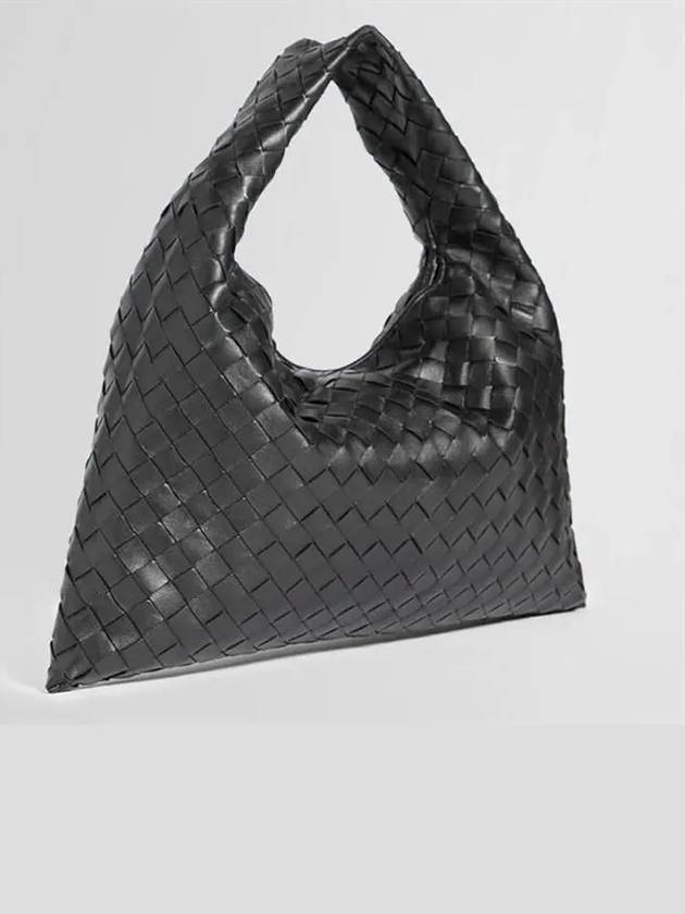 Intrecciato Small Hop Tote Bag Black - BOTTEGA VENETA - BALAAN 3