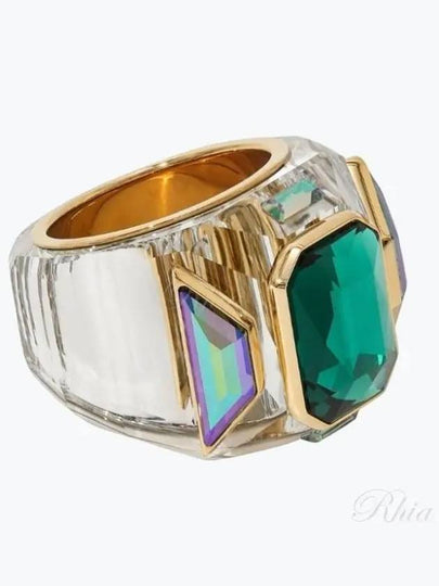 Chroma Cocktail Crystals Ring Gold Green - SWAROVSKI - BALAAN 2