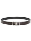 Gancini Reversible Leather Belt Black Dark Brown - SALVATORE FERRAGAMO - BALAAN 4