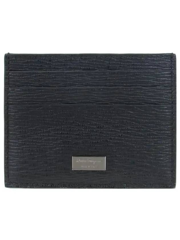 Ganzio Pebble 3-Fold Card Wallet Black - SALVATORE FERRAGAMO - BALAAN.