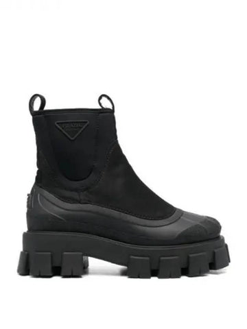 MONOLITH triangle logo patch ankle boots - PRADA - BALAAN 1