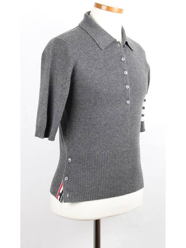 Diagonal armband cashmere collar knit 42 - THOM BROWNE - BALAAN 6