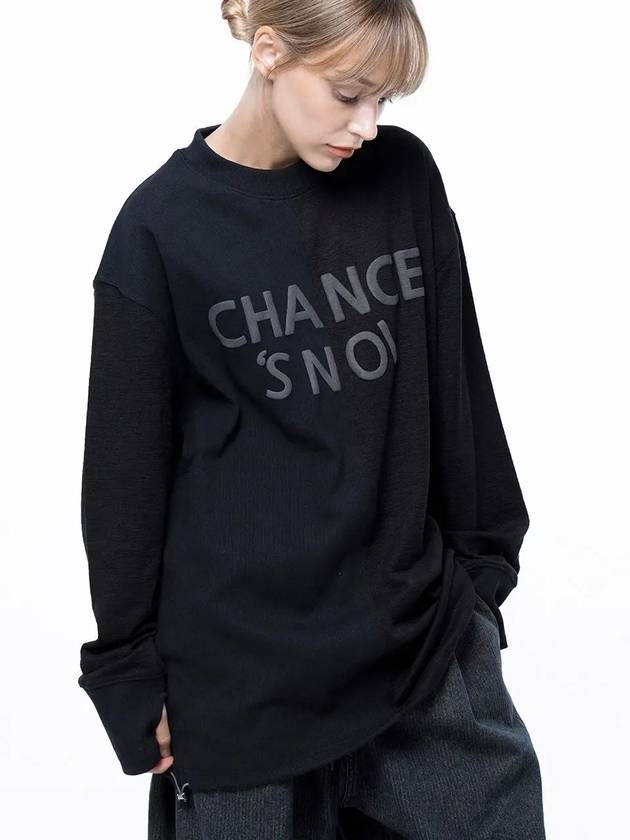 For Woman Women s M243MT02BK Snowy Reverse Rib Crew Neck Sweatshirt Black Navy - CHANCE'S NOI - BALAAN 2