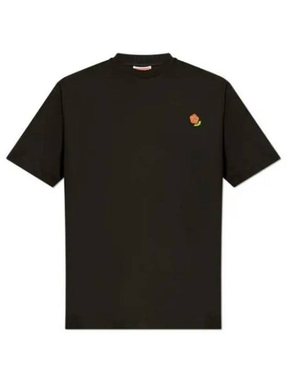 Pop Embroidered Cotton Short Sleeve T-Shirt Black - KENZO - BALAAN 2