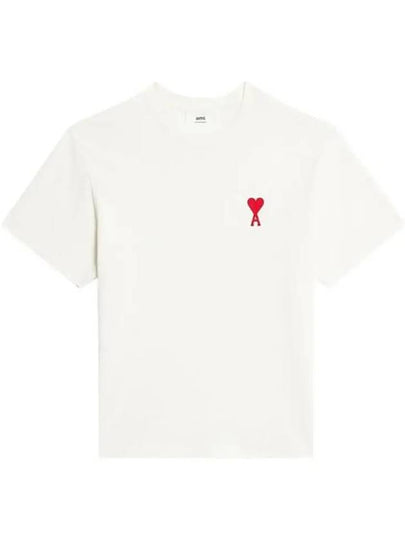 Heart Logo Cotton Jersey Short Sleeve T-Shirt White - AMI - BALAAN 2