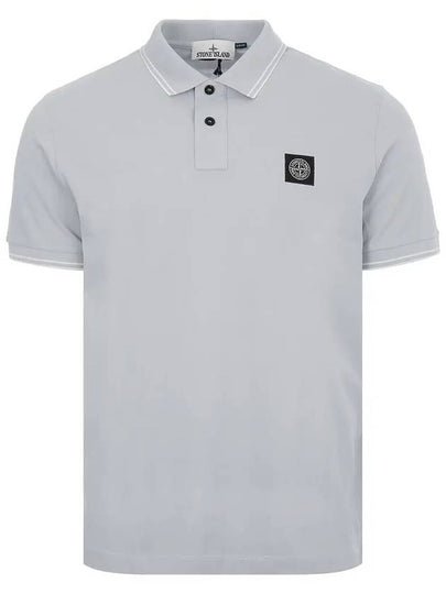 Organic Cotton Elastane Polo Shirt Sky Blue - STONE ISLAND - BALAAN 2