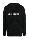 Classic Fit Hole Hoodie Black - GIVENCHY - BALAAN 2