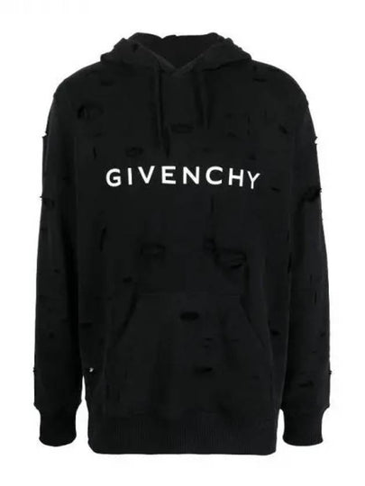 Classic Fit Hole Hoodie Black - GIVENCHY - BALAAN 2