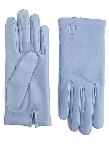 Leather Glove Light Blue 2HA0882 - HERMES - BALAAN 1