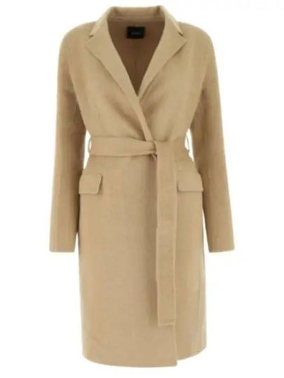 Women's Double Face Wrap Wool Single Coat Beige - THEORY - BALAAN 2