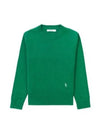 Embroidered Logo Crew Neck Wool Knit Top Green - SPORTY & RICH - BALAAN 2