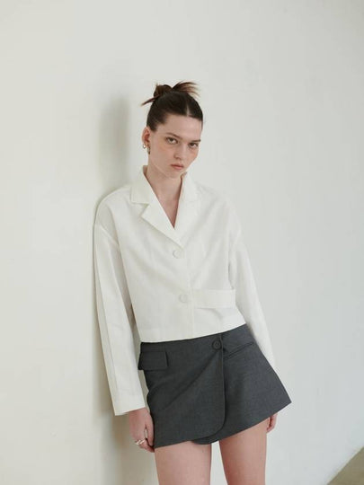 TAILORED MINI WRAP SKIRT_GREY - UNMUTE - BALAAN 2