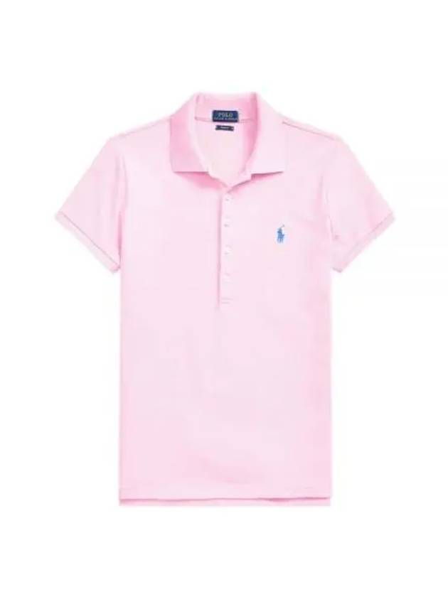 Women's Julie Embroidered Logo Short Sleeve Polo Shirt Caramel Pink - POLO RALPH LAUREN - BALAAN 2