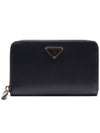 Women's Vitello Triangular Logo Zipper Medium Wallet (1ML157_2DDU_F0002_22S) - PRADA - BALAAN 1