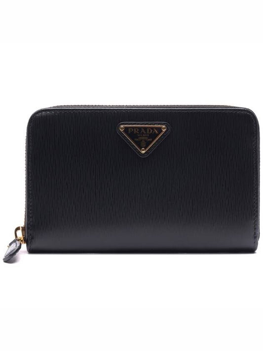 Women's Vitello Triangular Logo Zipper Medium Wallet (1ML157_2DDU_F0002_22S) - PRADA - BALAAN 2