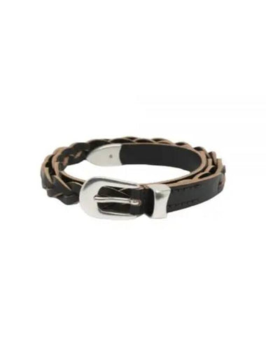 2 CM BRAIDED BELT Black Leather A42382BB - OUR LEGACY - BALAAN 1