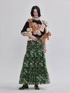 TEDDYBEAR Collaboration Live Bear Full Print Mesh Cancan Skirt Khaki - LIE - BALAAN 5