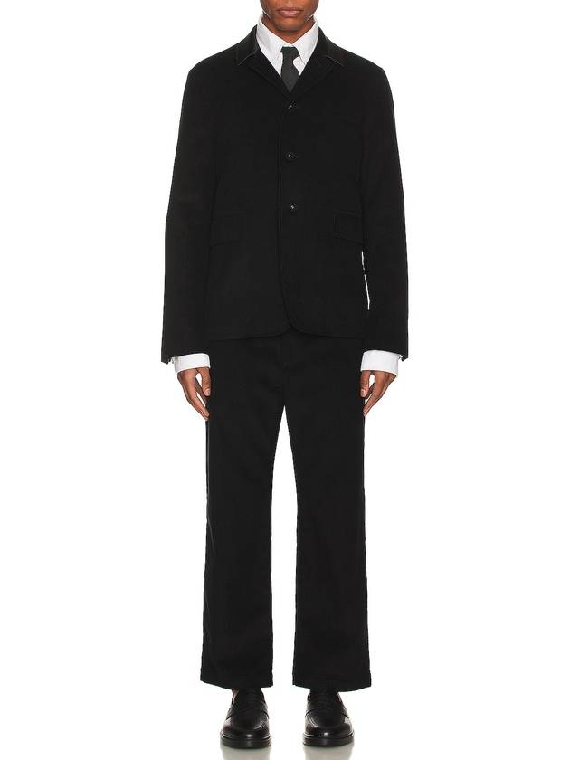 Men's Corduroy Button Up Cutaway Blazer Jacket Black - THOM BROWNE - BALAAN 3