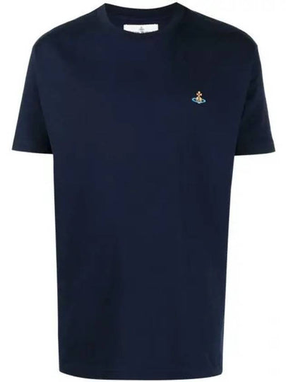 ORB Logo Cotton Short Sleeve T-Shirt Navy - VIVIENNE WESTWOOD - BALAAN 2