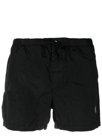 Logo Patch Swim Shorts Black - STONE ISLAND - BALAAN 1