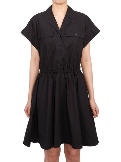 Cotton Poplin Shirt Short Dress Black - TORY BURCH - BALAAN 2