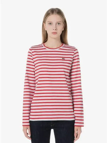 Women s Striped Long Sleeve T Shirt TF821E 54N 240 Domestic Product GQ2N24073051792 - LACOSTE - BALAAN 1