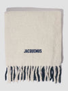 L'echarpe Moisson Embroidered Logo Alpaca Wool Muffler Navy - JACQUEMUS - BALAAN 6