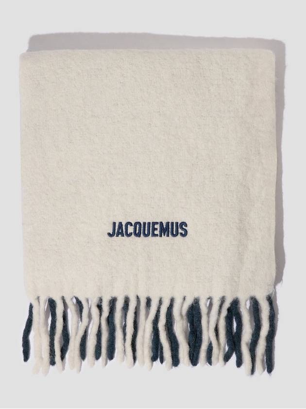 L'echarpe Moisson Embroidered Logo Alpaca Wool Muffler Navy - JACQUEMUS - BALAAN 6