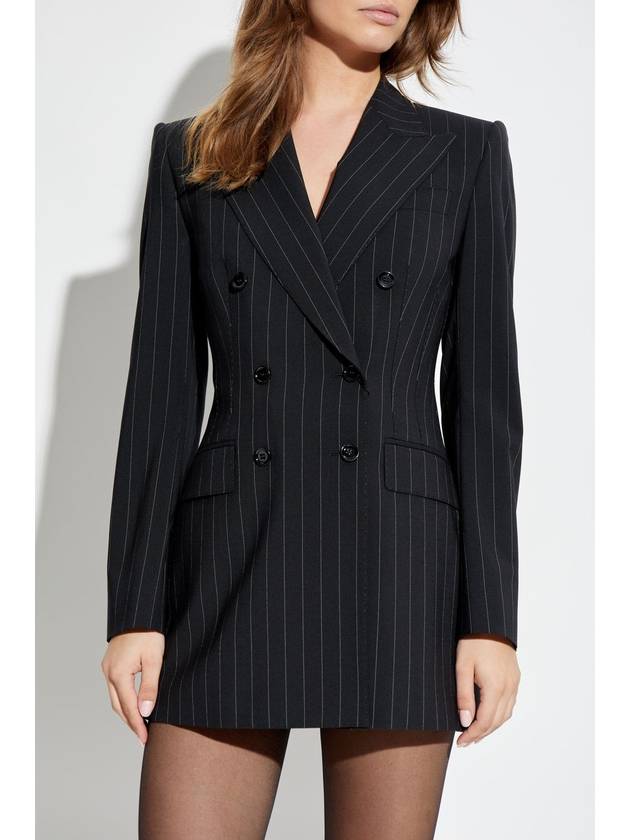 Dolce & Gabbana Blazer With Stripe Pattern, Women's, Black - DOLCE&GABBANA - BALAAN 3